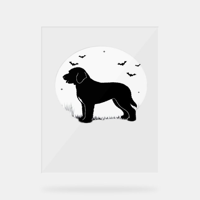 Barbet Chien - Halloween Lune Silhouette surdimens (Recto)