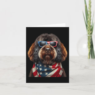 Barbet Dog 4th Of July American Independence Day O Card