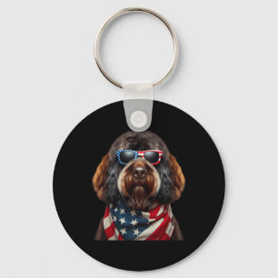Barbet Dog 4th Of July American Independence Day O Keychain