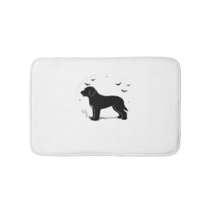 Barbet Dog – Halloween Moon Silhouette Oversized T Bath Mat