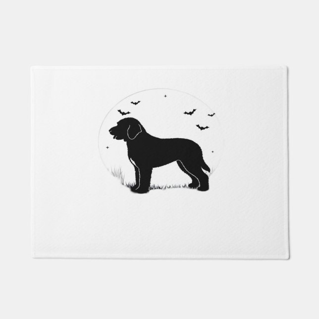 Barbet Dog – Halloween Moon Silhouette Oversized T Doormat (Front)