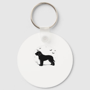 Barbet Dog � Halloween Moon Silhouette Oversized T Keychain