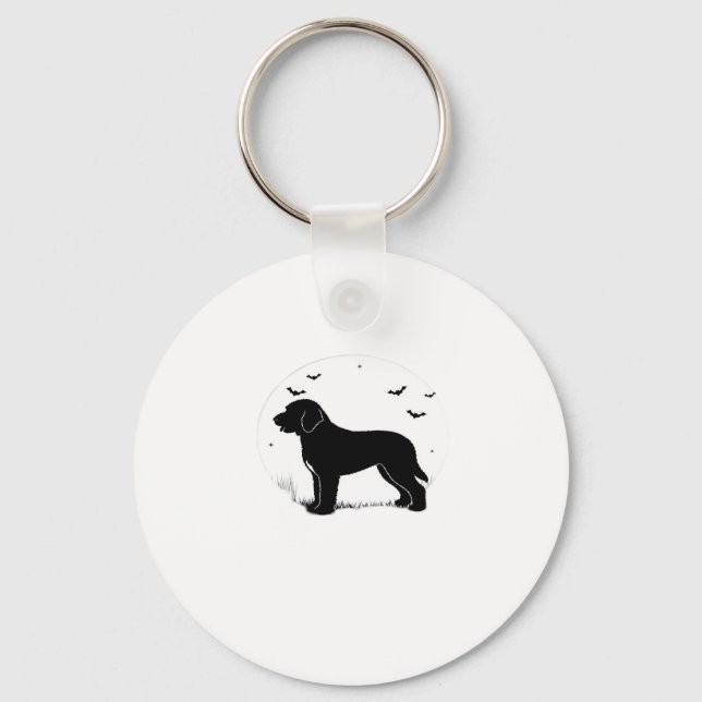 Barbet Dog � Halloween Moon Silhouette Oversized T Keychain (Front)