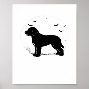 Barbet Dog – Halloween Moon Silhouette Oversized T Poster