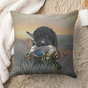 Barbet , French Water Dog Throw Pillow