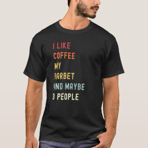 Barbet Retro Dog And Coffee T-Shirt