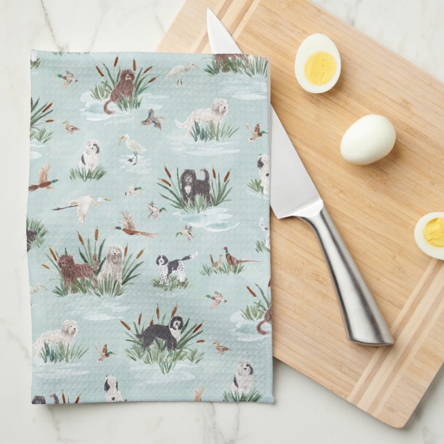 BARBETS IN THE MARSH  KITCHEN TOWEL (Quarter Fold)