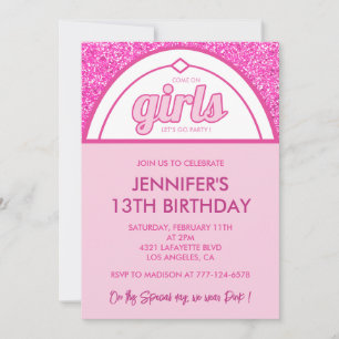Barbi 13th birthday invitations Glitter glam