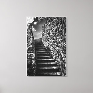 Barbican Steps, fine art black and white Canvas Print