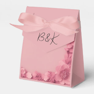Barbicore pink floral wedding favor box
