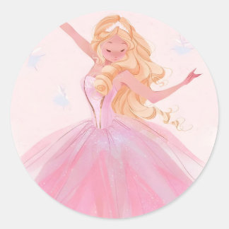 Barbie nutcracker classic round sticker
