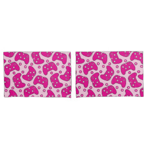 Barbiecore Gamer Cute Girly Hot Pink Controllers Pillowcase