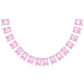 Barbiecore Pink and Hot Pink Fashion Pattern Bunting Flags