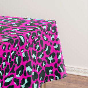 Barbiecore Pink Cheetah Leopard Animal Print     Tablecloth