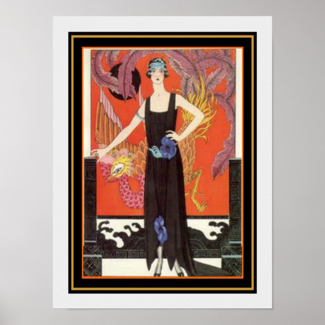 Barbier "Glam Girl" Art Deco Print 12  x 16 (Front)