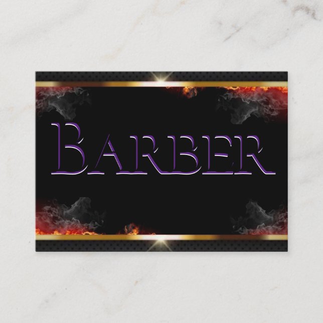 Barbier noir, gris, Carte de visite or (Devant)