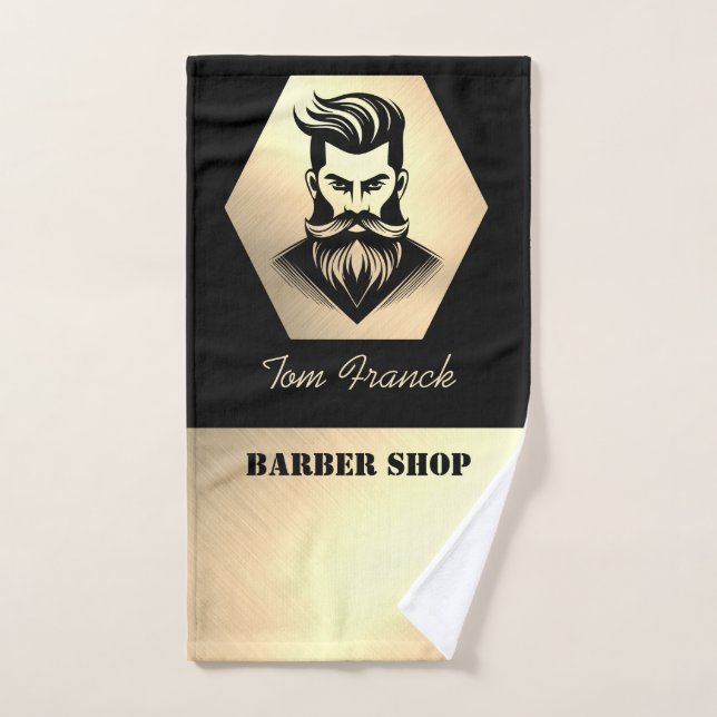Barbier professionnel Boutique noir & or Barber Se (Serviette à main)