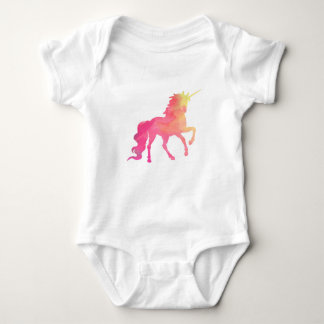Barboteuse de bébé de licorne d'aquarelle