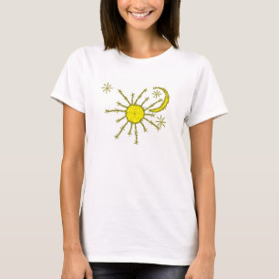 barbwire moon sun and stars copy T-Shirt