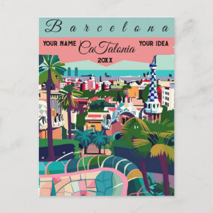 Barceloma Travel Carte Postale Art, Catalogne Trav