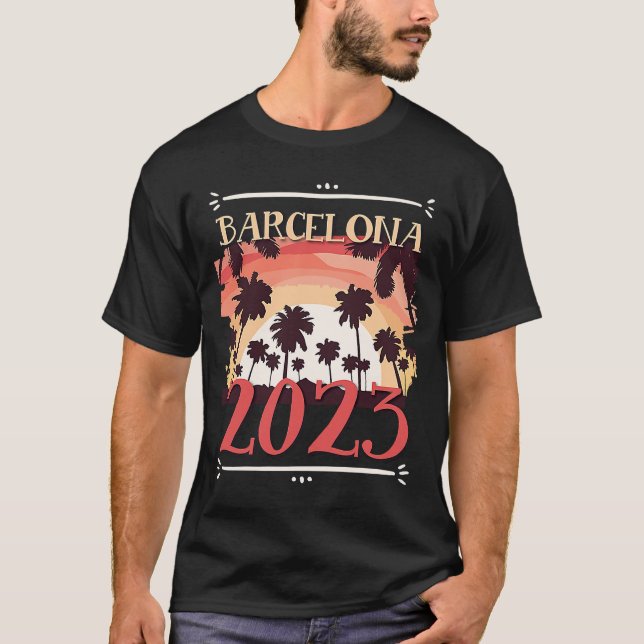 Barcelona 2023 Travel Vacation Team  1 T-Shirt (Front)