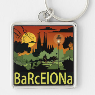 Barcelona (2.00") Premium Square Keychain