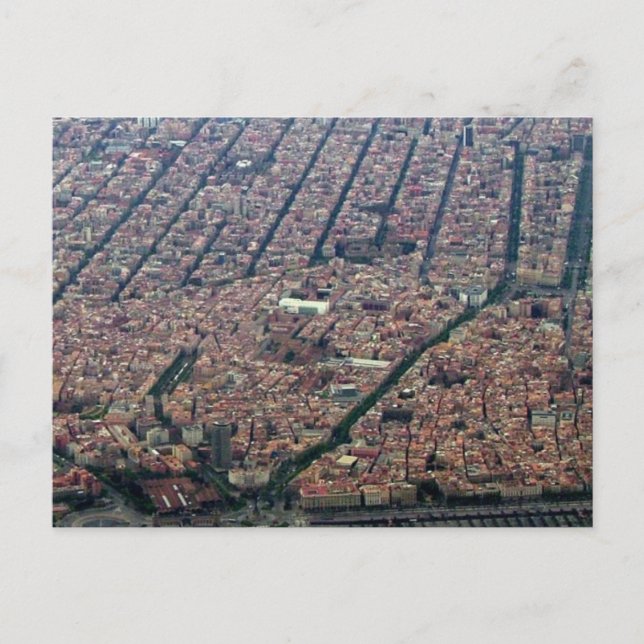 Barcelona Aerial Postcard (Front)