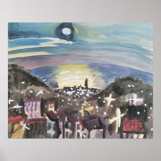 Barcelona at Night by Walter Gramatte Poster (Front)