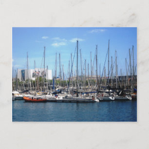 Barcelona Boats Postcard