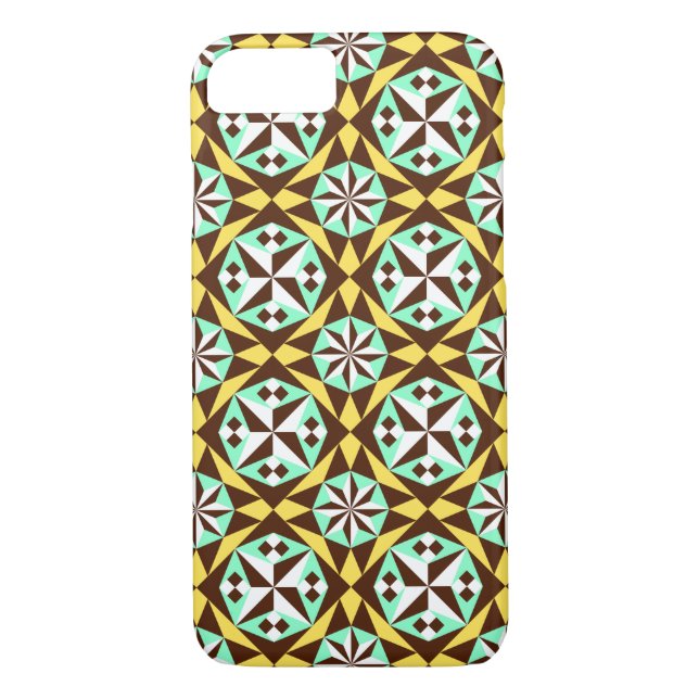 Barcelona cement tile in yellow, brown and blue Case-Mate iPhone case (Back)