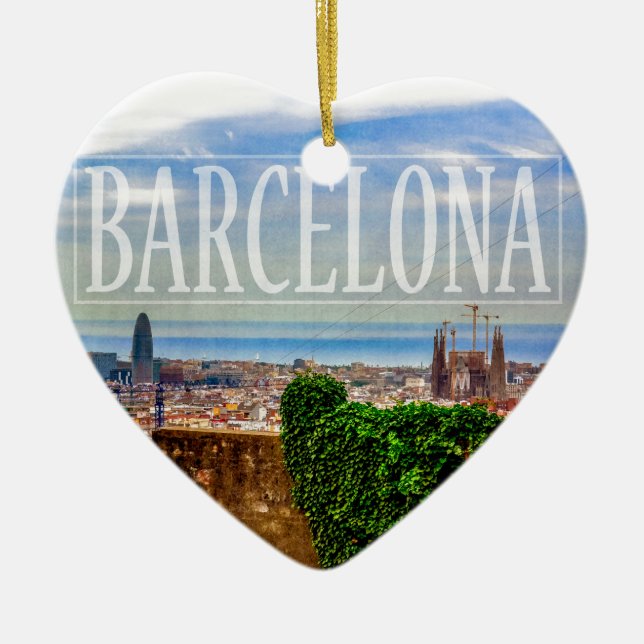 Barcelona city ceramic ornament (Front)