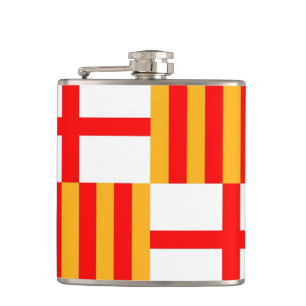 barcelona city flag spain hip flask