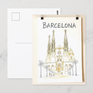 Barcelona city postcard