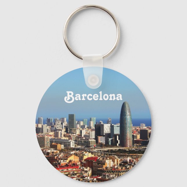 Barcelona cityscape keychain (Front)