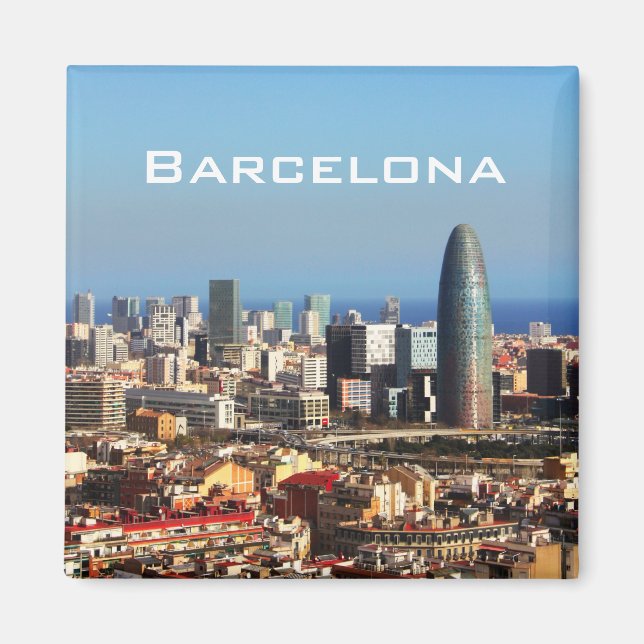 Barcelona cityscape magnet (Front)