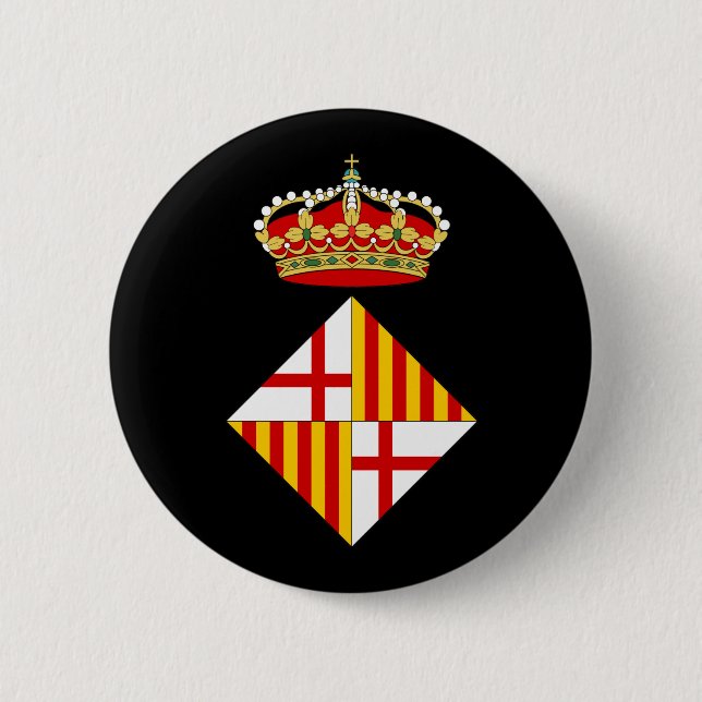 Barcelona Coat Of Arms 2 Inch Round Button (Front)