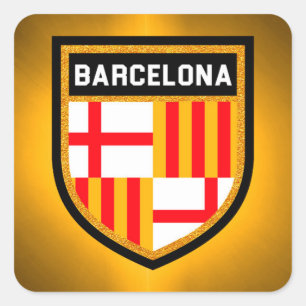 Barcelona Flag Square Sticker