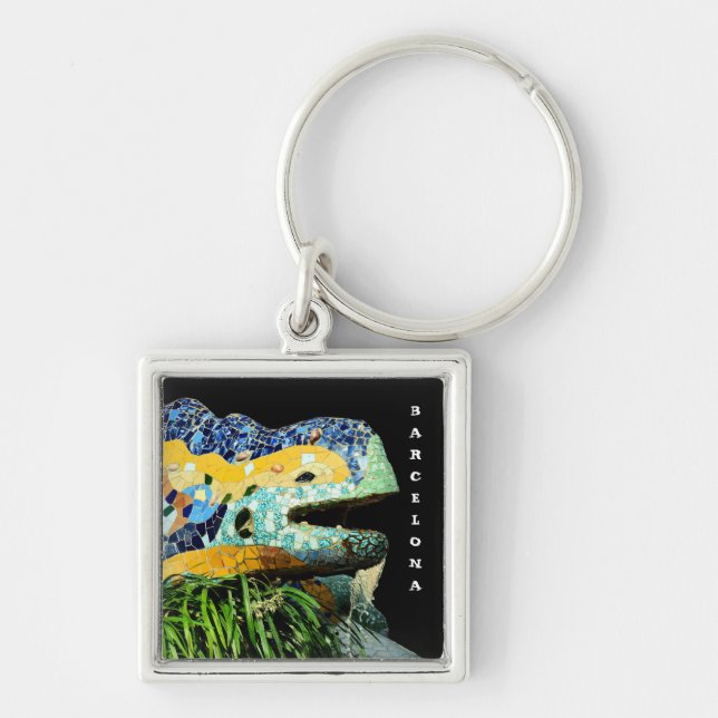 Barcelona, Gaudi - Lizard, Spain - city Keychain (Front)