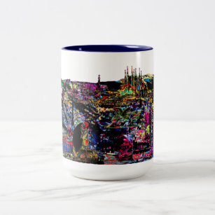 Barcelona in graffiti Two-Tone coffee mug