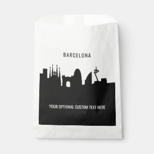 Barcelona Landmarks custom text Favour Bag