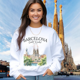 Barcelona Landscape – Iconic Cathedral & City  Sweatshirt