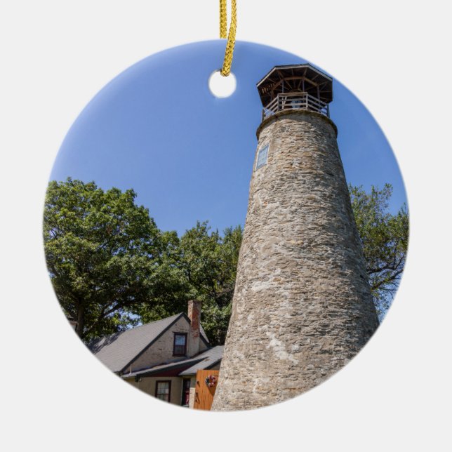 Barcelona Lighthouse Ceramic Ornament (Front)