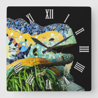 Barcelona Lizard Clock, Art, Park Guell, Catalonia