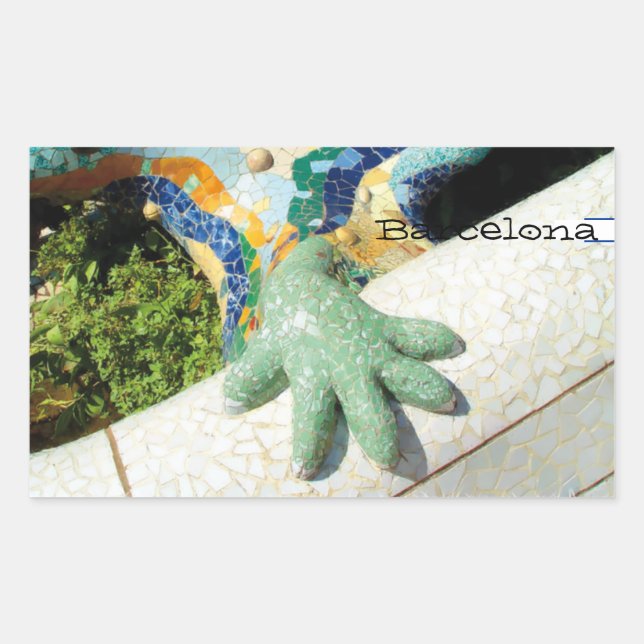 Barcelona Lizard Hand Mosaics Sticker (Front)