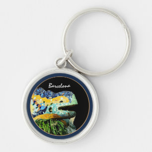 Barcelona Lizard & Park Guell, Catalonia / Gaudi Keychain