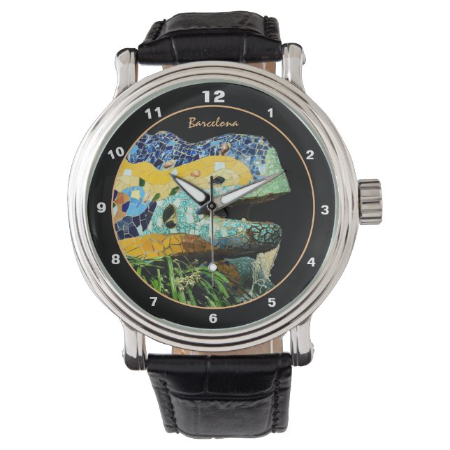 Barcelona Lizard & Park Guell, Catalonia / Gaudi  Watch (Front)