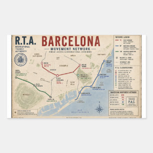 Barcelona Movement Network R.T.A. Public Access Sticker