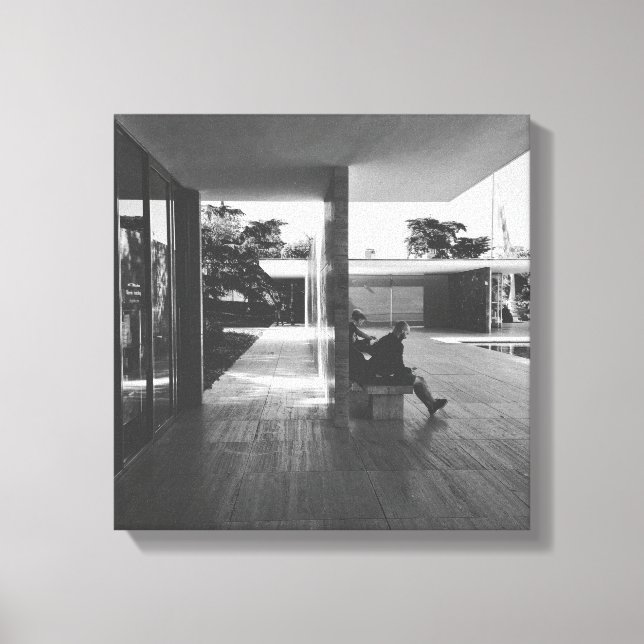 Barcelona Pavilion Perspective Canvas Print (Front)