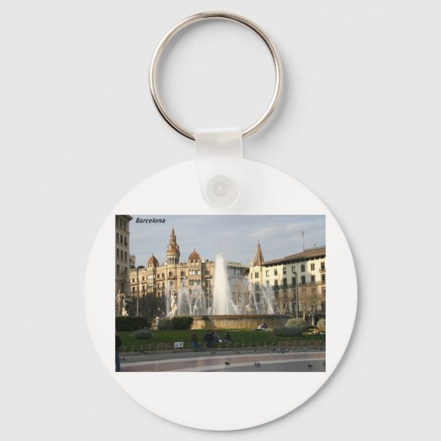 Barcelona--Plaza--Catalunya--[kan.k].JPG Keychain (Front)