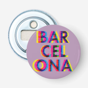 Barcelona Psychedelic Glitch Customizable Colour Bottle Opener